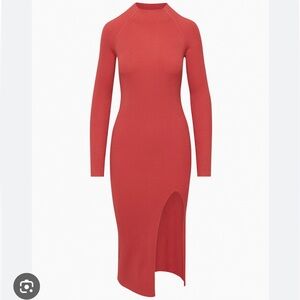 Aritzia Wilfred alchemy dress ribbed midi dress side slit long XS